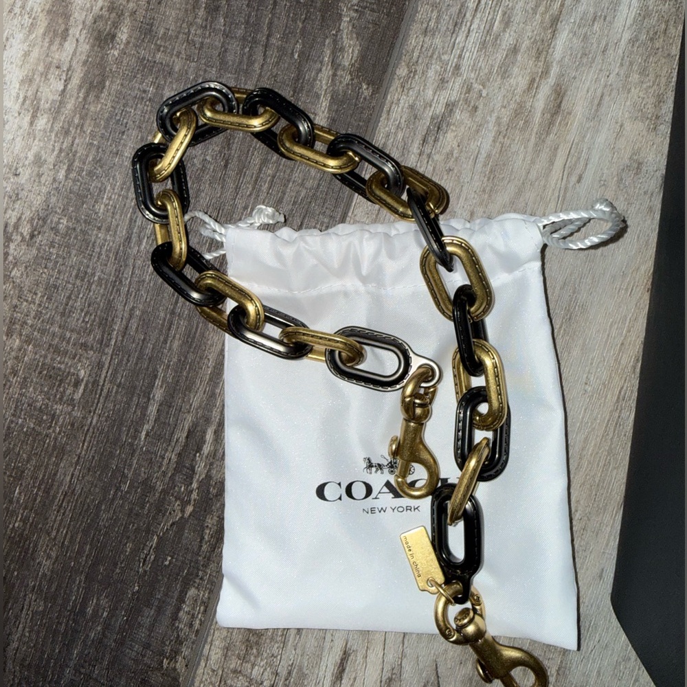 Coach Black and Gold Bag Chain